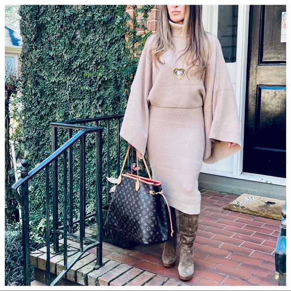 From Paris Fabulous 2 Piece Sweater Knit Tank Dress and loose fit sweater set - Picture 5 of 8